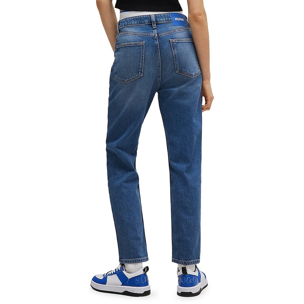 Boyfriend-Fit Stretch Mom Jeans