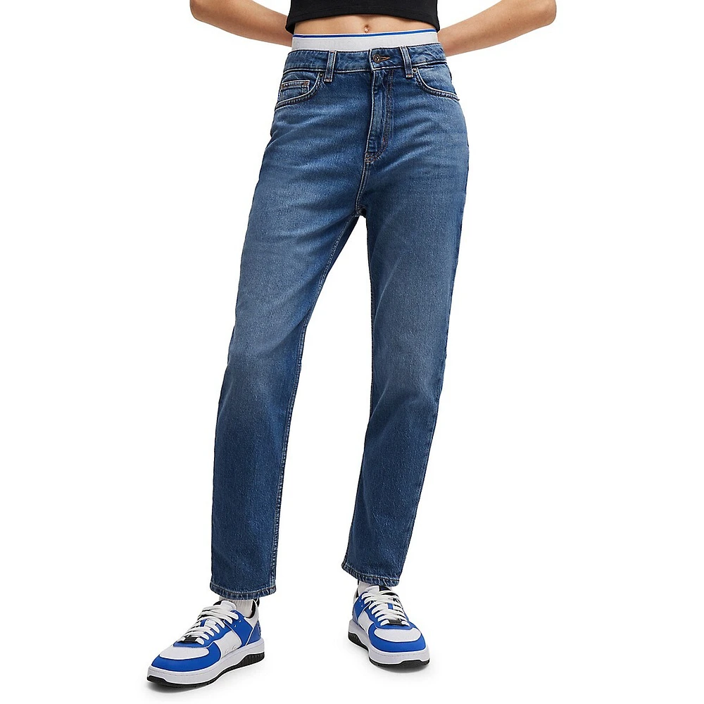 Boyfriend-Fit Stretch Mom Jeans