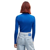 Slim-Fit Sweater With High-Cut Hemline