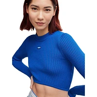 Slim-Fit Sweater With High-Cut Hemline