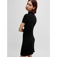 Slim-Fit Irregular-Rib Crepe Dress