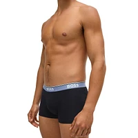 3-Pack Stretch-Cotton Trunks With Logo Waistbands