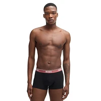 3-Pack Stretch-Cotton Trunks With Logo Waistbands