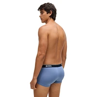 3-Pack Stretch-Cotton Trunks With Logo Waistbands