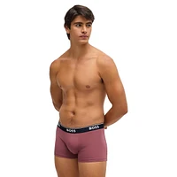 3-Pack Stretch-Cotton Trunks With Logo Waistbands