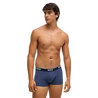 3-Pack Stretch-Cotton Trunks With Logo Waistbands