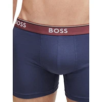 3-Pack Stretch-Cotton Boxer Briefs With Logo Waistbands