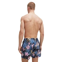 Tropical-Print Quick-Drying Swim Shorts