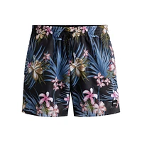 Tropical-Print Quick-Drying Swim Shorts