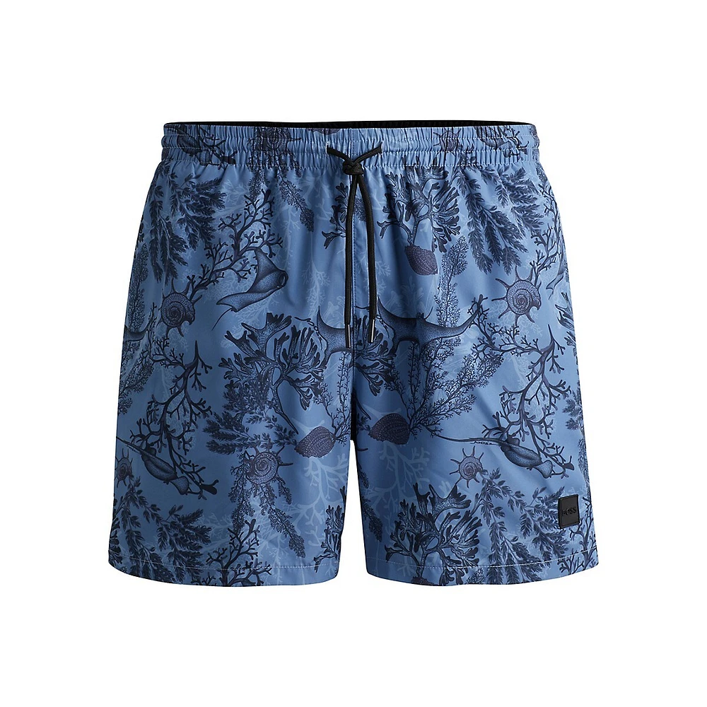 Undersea-Print Swim Shorts