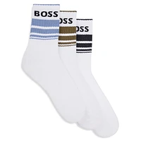 Men's 3-Pack Logo Stripe Quarter Socks Pack