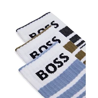 Men's 3-Pack Logo Stripe Quarter Socks Pack