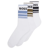 Men's 3-Pack Logo Stripe Quarter Socks Pack