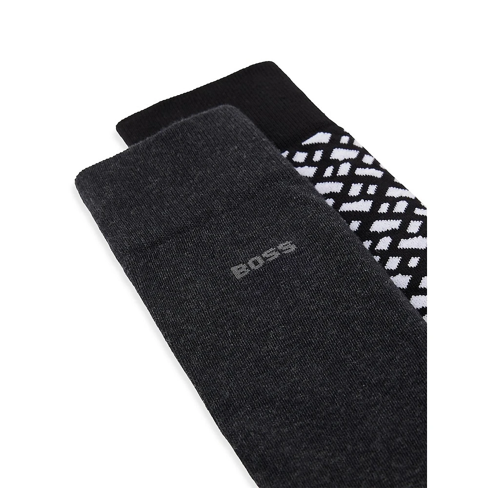 Men's 2-Pack Cotton-Blend Crew Socks Pack