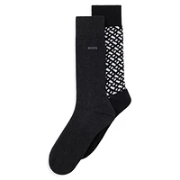 Men's 2-Pack Cotton-Blend Crew Socks Pack