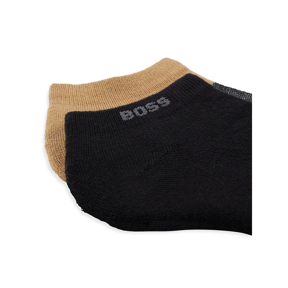 Two-Pair Cotton-Blend Ankle Socks