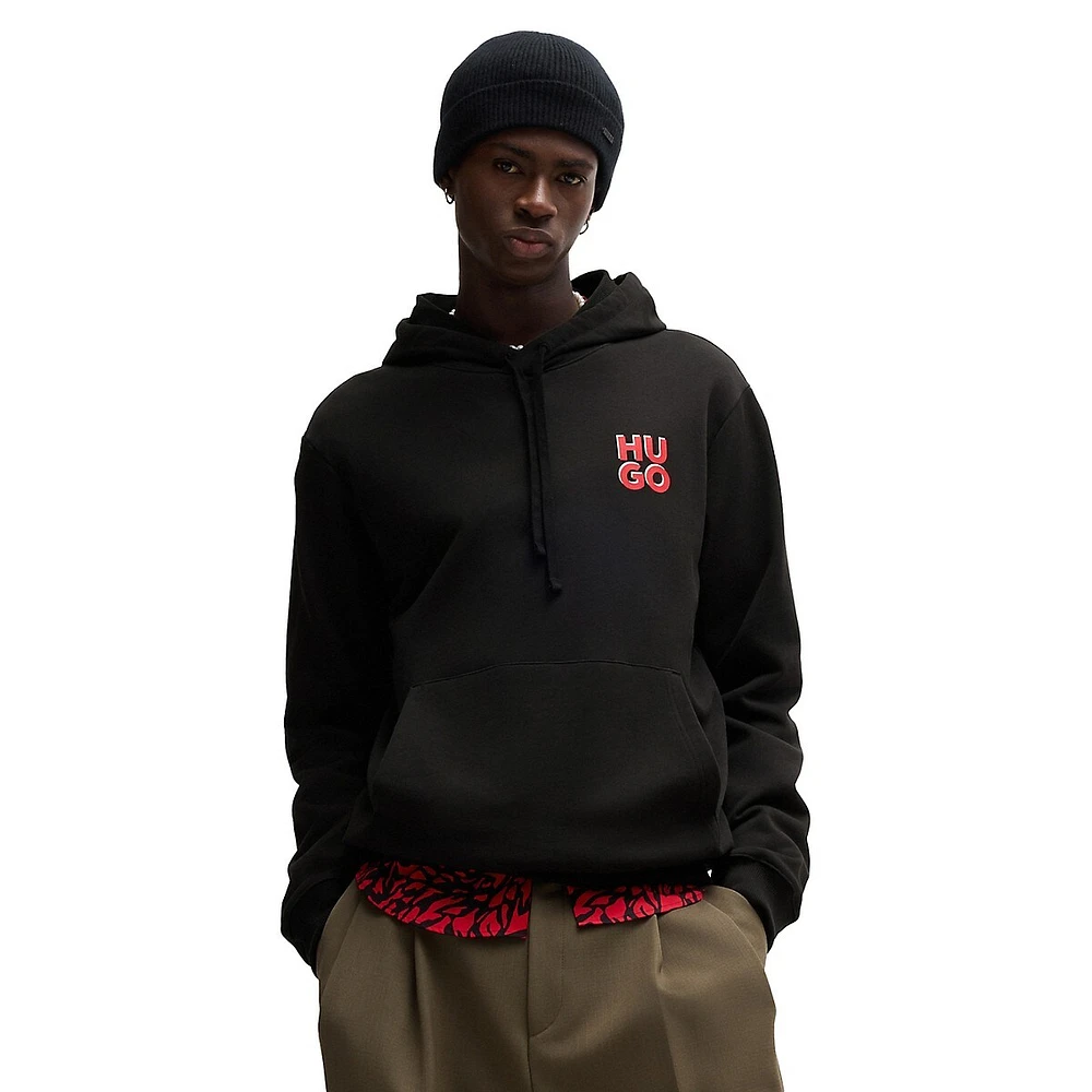 Stacked Logo Cotton-Terry Hoodie