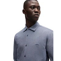 Slim-Fit Mélange Cotton Piqué Shirt