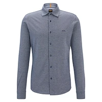 Slim-Fit Mélange Cotton Piqué Shirt