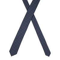 Slim Geometric Jacquard Silk-Blend Tie