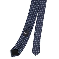 Slim Geometric Jacquard Silk-Blend Tie