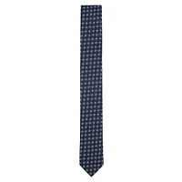 Slim Geometric Jacquard Silk-Blend Tie