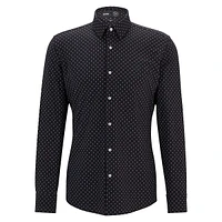 Slim-Fit Printed Performance-Stretch Dress Shirt