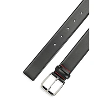 Branded Buckle Leather Belt