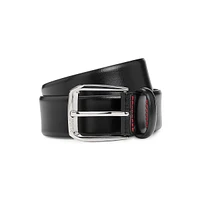 Branded Buckle Leather Belt