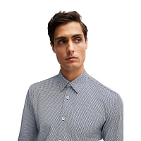 Slim-Fit Interlock-Print Dress Shirt