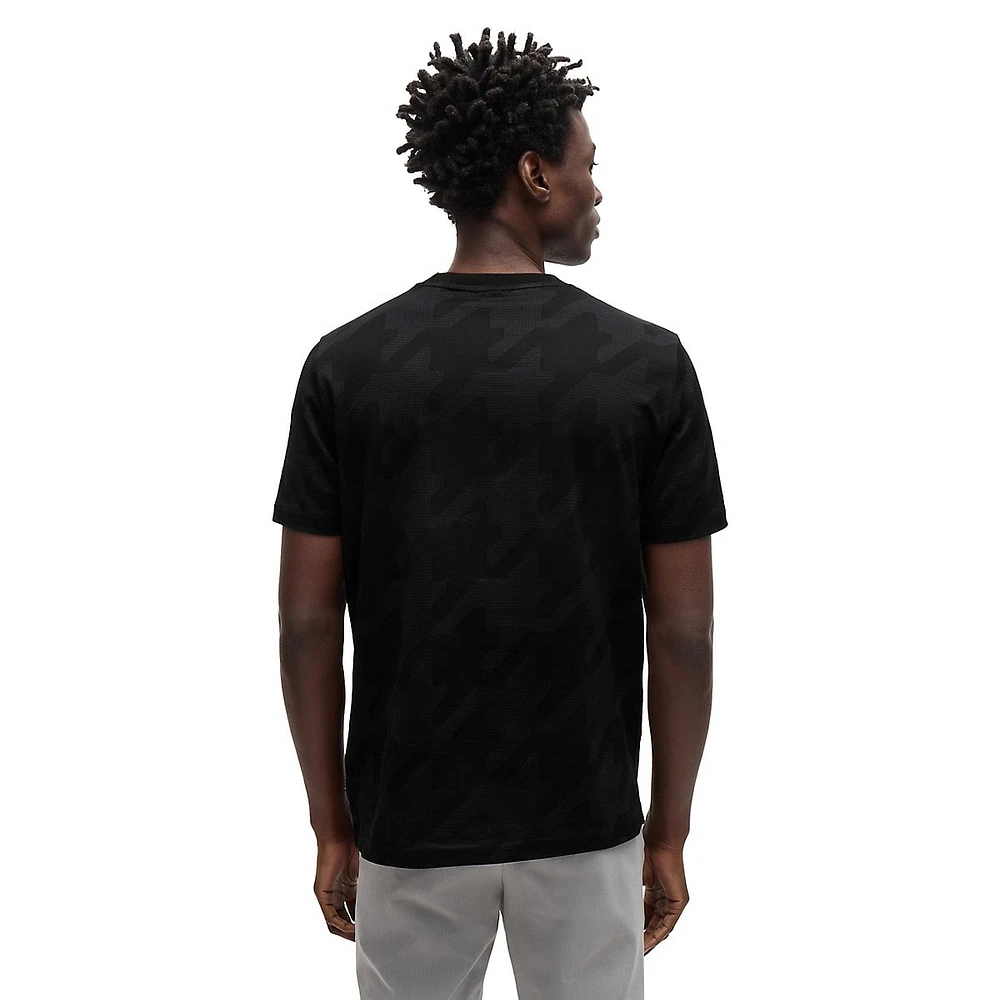 Houndstooth Jacquard Mercerized-Cotton T-Shirt