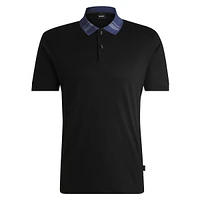 Slim-Fit Striped-Collar Polo Shirt