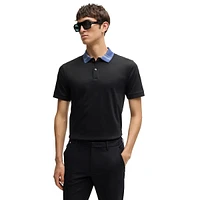 Slim-Fit Striped-Collar Polo Shirt