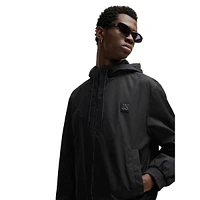 Water-Repellent Stacked Logo Hooded Zip Jacket