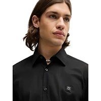 Slim-Fit Stretch-Cotton Stacked Logo Shirt