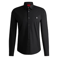 Slim-Fit Stretch-Cotton Stacked Logo Shirt