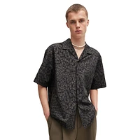 Oversized-Fit Logo-Print Short-Sleeve Poplin Shirt