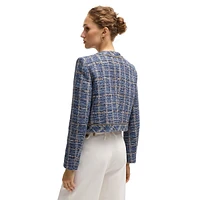 Janoa Cropped Check Tweed Jacket