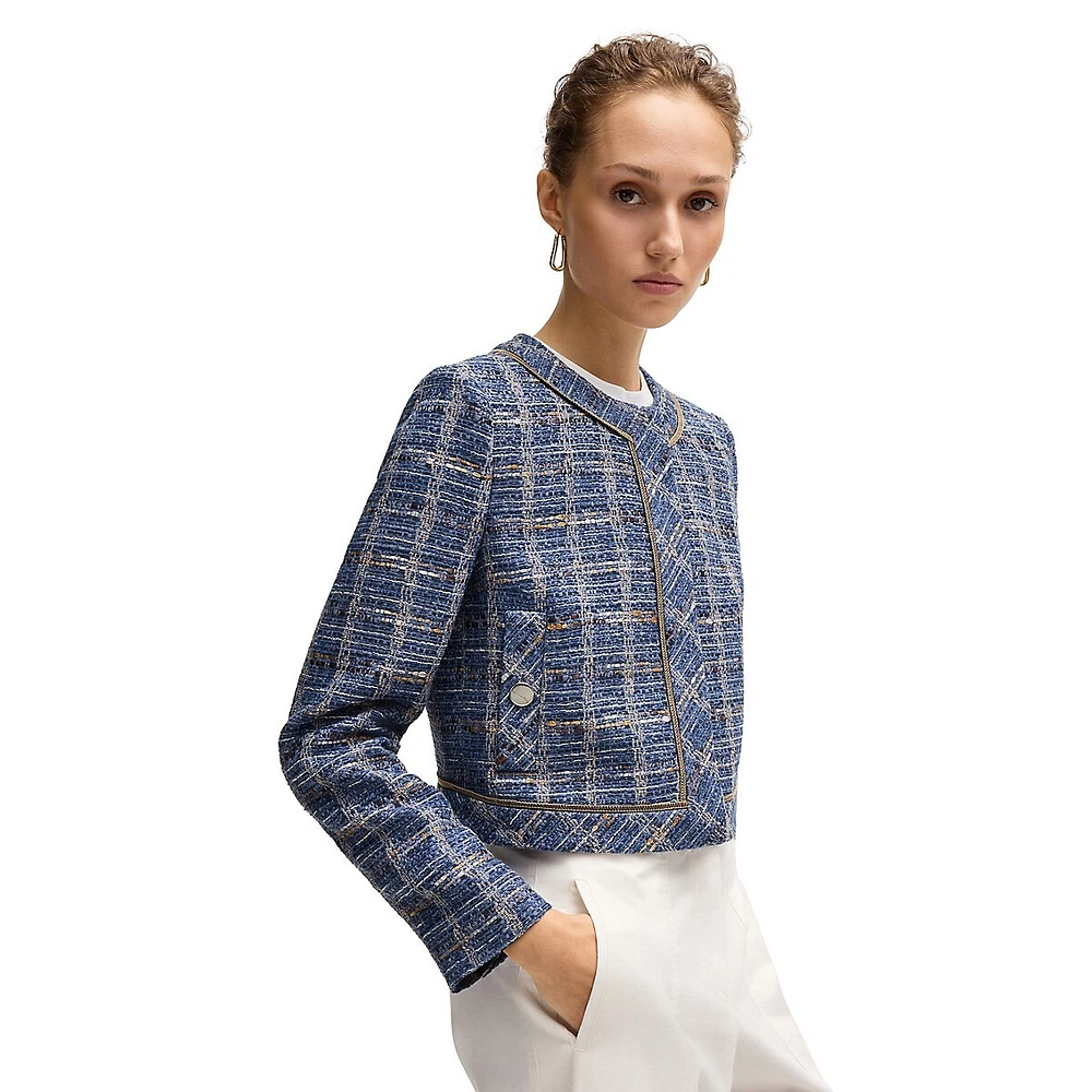 Janoa Cropped Check Tweed Jacket