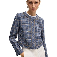 Janoa Cropped Check Tweed Jacket