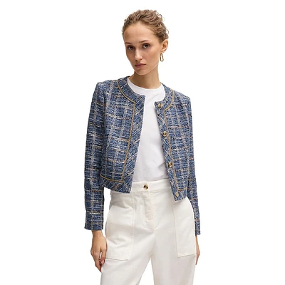 Janoa Cropped Check Tweed Jacket