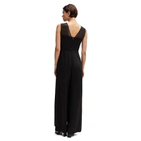 Sleeveless Layered-Effect Jumpsuit