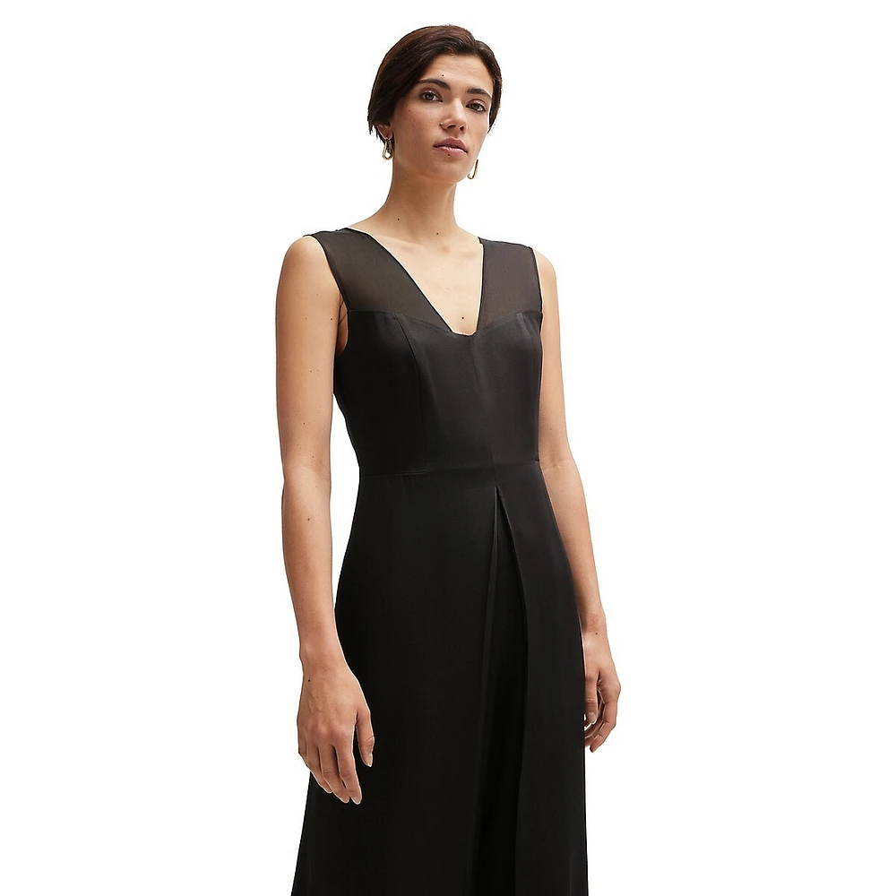 Sleeveless Layered-Effect Jumpsuit