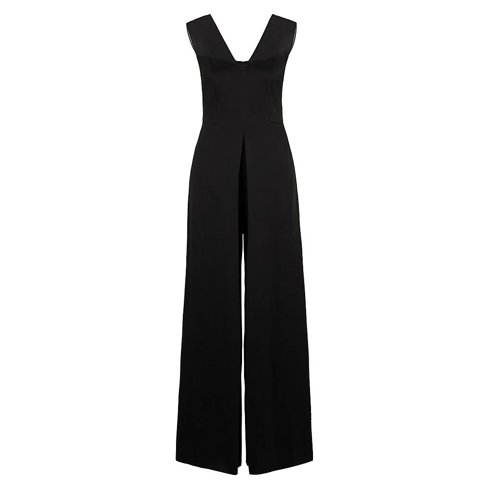 Sleeveless Layered-Effect Jumpsuit