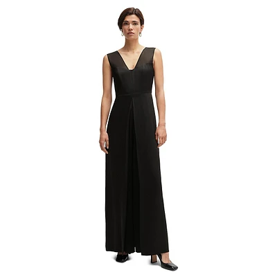 Sleeveless Layered-Effect Jumpsuit