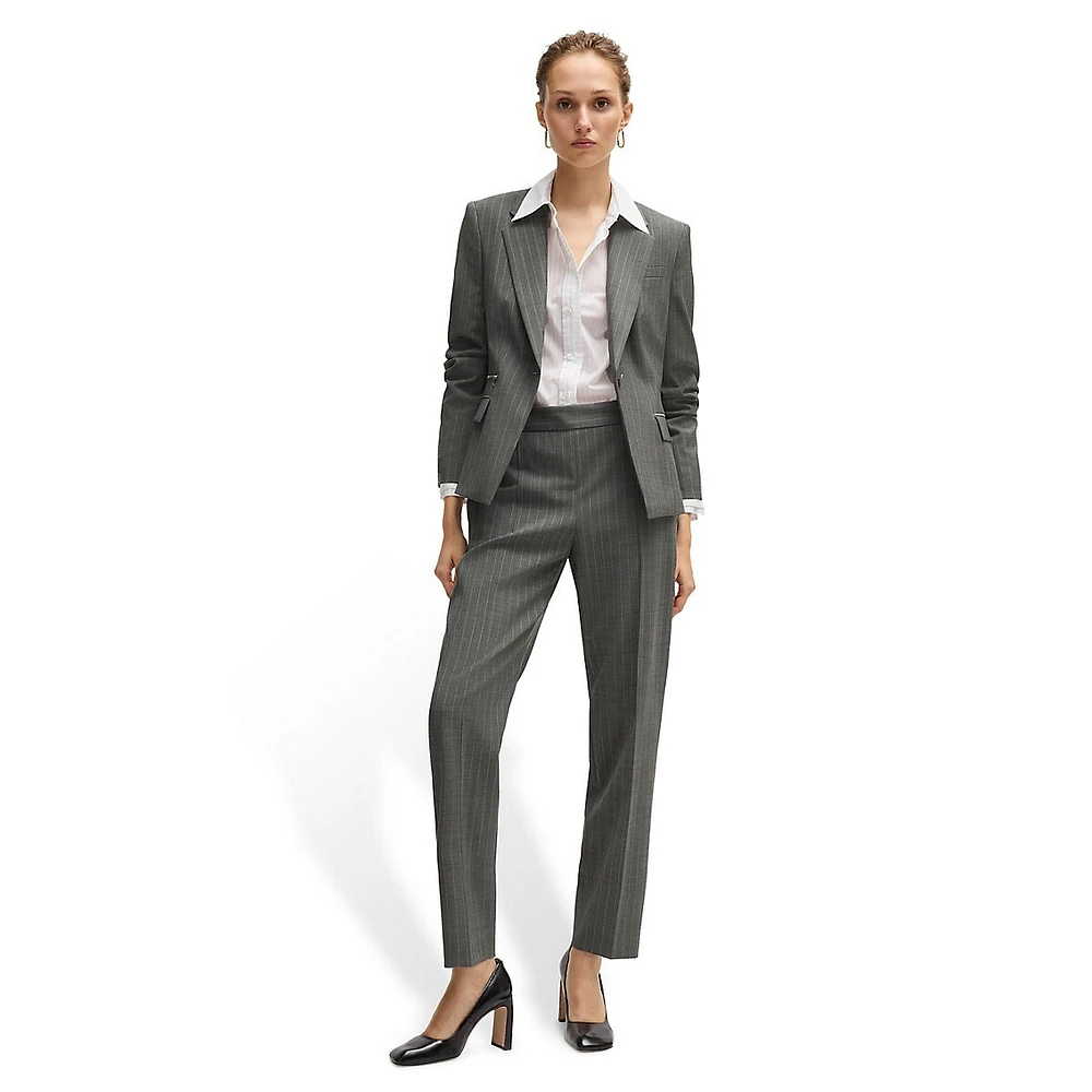 Pinstriped Virgin Wool Dress Pants