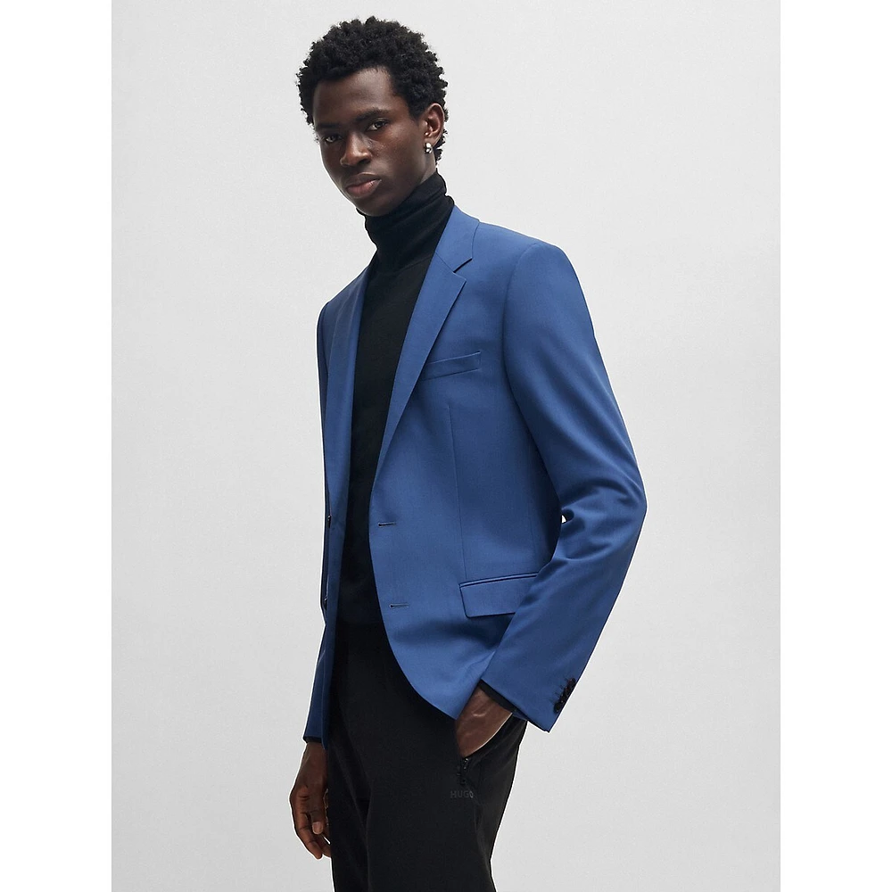 Slim-Fit Performance-Stretch Wool-Blend Jacket