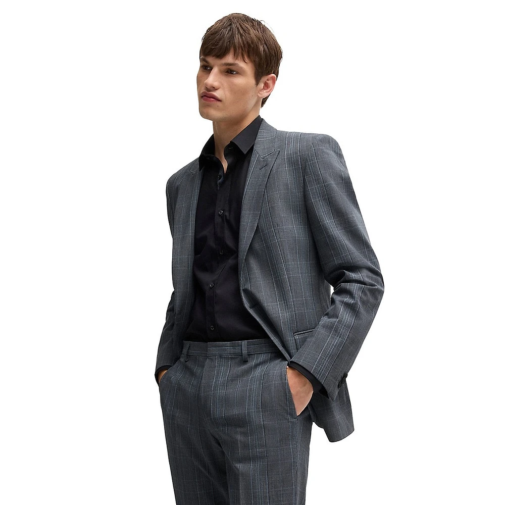 Extra-Slim-Fit Checked Performance-Stretch Suit Jacket