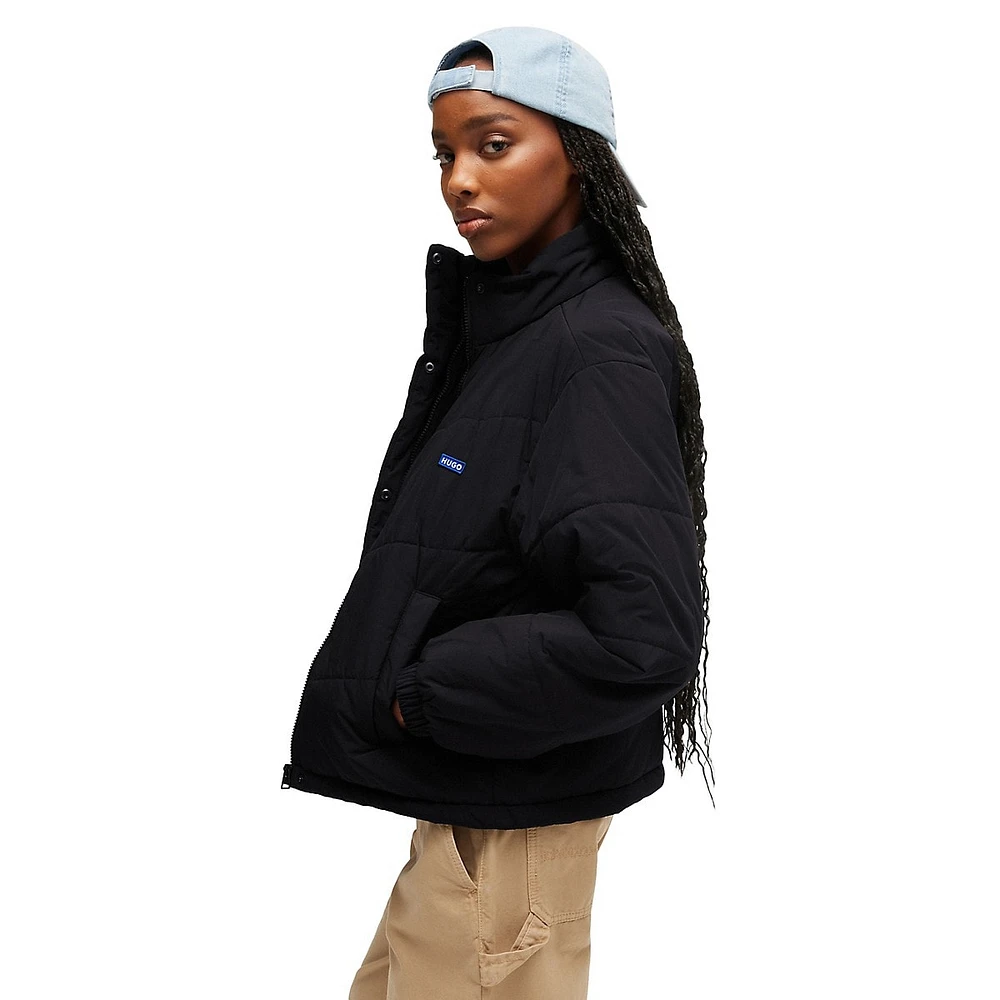 Falina Blue Logo Puffer Jacket