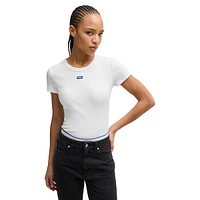 Slim-Fit Stretch-Cotton Logo Badge T-Shirt